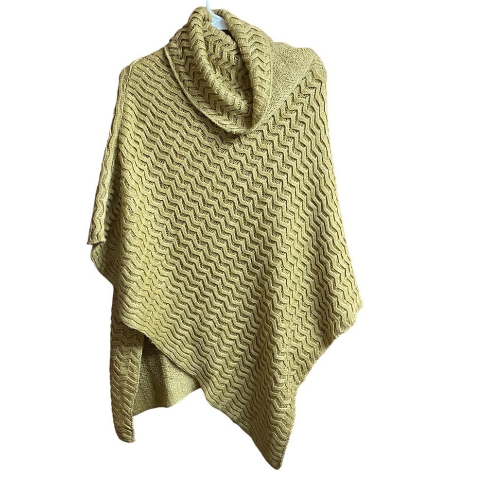 Steve Madden Tan Cowl Neck Knit Poncho Size OSFM